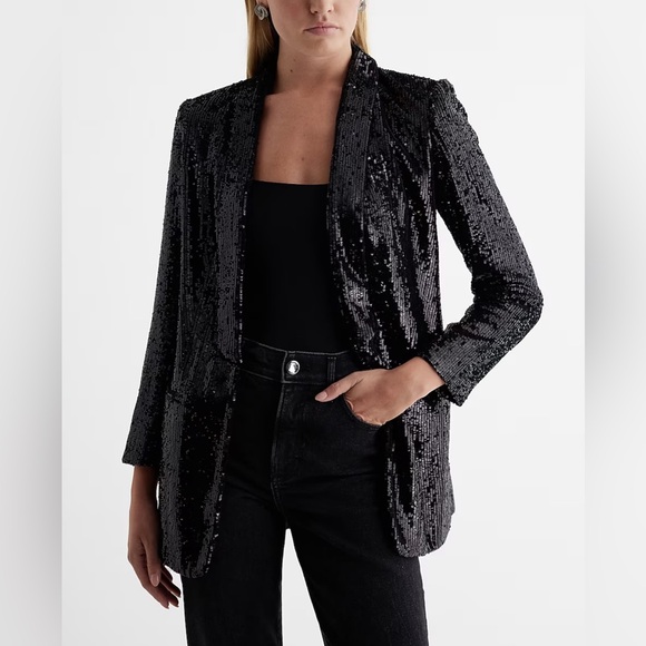 Express Jackets & Blazers - Express Black Sequin Blazer, Size S, Like New